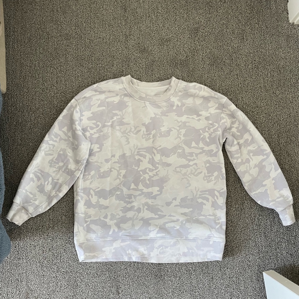 lululemon athletica White Camo Crew Neck Sweater